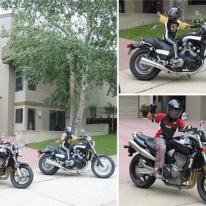 My boys on the 919 & Vmax (Vmax traded in for the VFR)