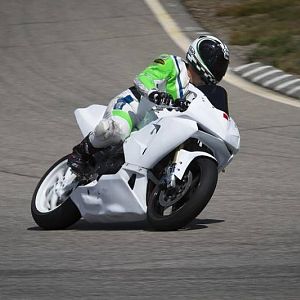 Just tipping in to a corner