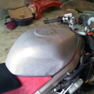 Tank reattached after blasting