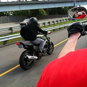 On the freeway.