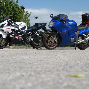 My wife and I riding in central Italy